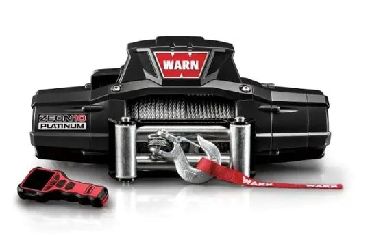 Warn Zeon Platinum 10K winch 92810 with red remote and hook cable