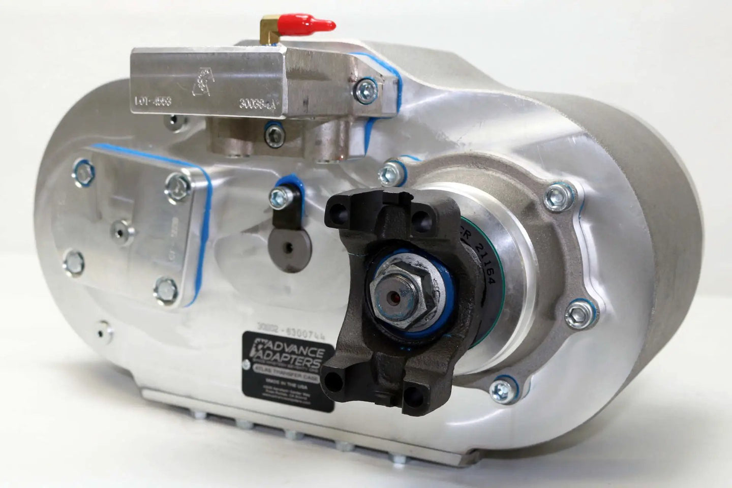 Atlas Transfer Case Builder Trail Series Advance Adapters aluminum housing with red actuator lever