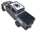 Sun shade top for Jeep Gladiator JT by SpiderWebShade, white printed shade with black star logo.