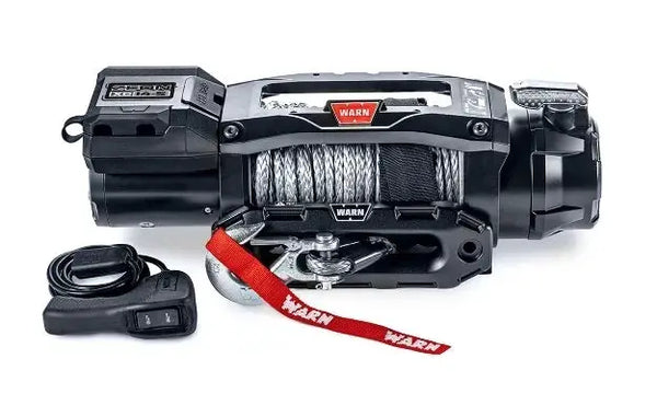 Warn ZEON XC 14-S winch with 80 ft of 3/8-in Spydura Pro synthetic rope, remote, red WARN strap