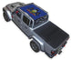 Sun shade top for Jeep Gladiator JT by SpiderWebShade; blue stock printed crest design