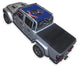 Sun shade top for Jeep Gladiator JT by SPIDERWEBSHADE, blue printed shield emblem roof.