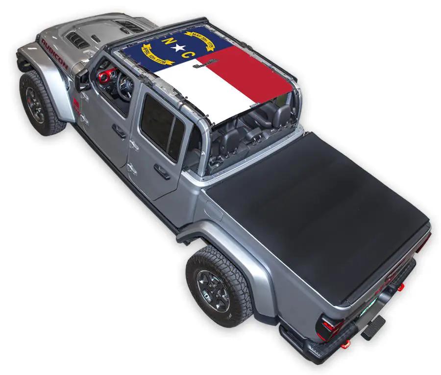Sun Shade for Jeep Gladiator JT by SPIDERWEBSHADE, stock printed flag design top