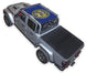Sun shade top by SPIDERWEBSHADE for Jeep Gladiator JT, blue stock-printed emblem panel