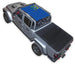 Sun shade top for Jeep Gladiator JT by SPIDERWEBSHADE, blue printed shade with logo.