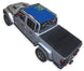 Sun shade top for Jeep Gladiator JT by SPIDERWEBSHADE, blue printed shade with logo.