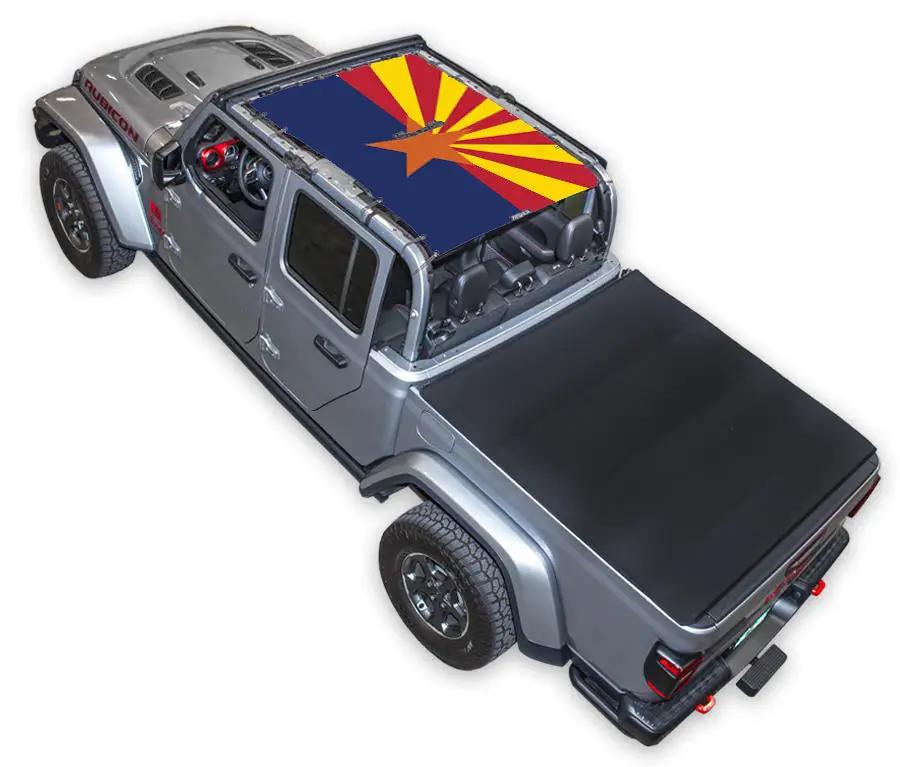 SpiderWebShade sun shade top for Jeep Gladiator JT (2019–2026) with Arizona flag print