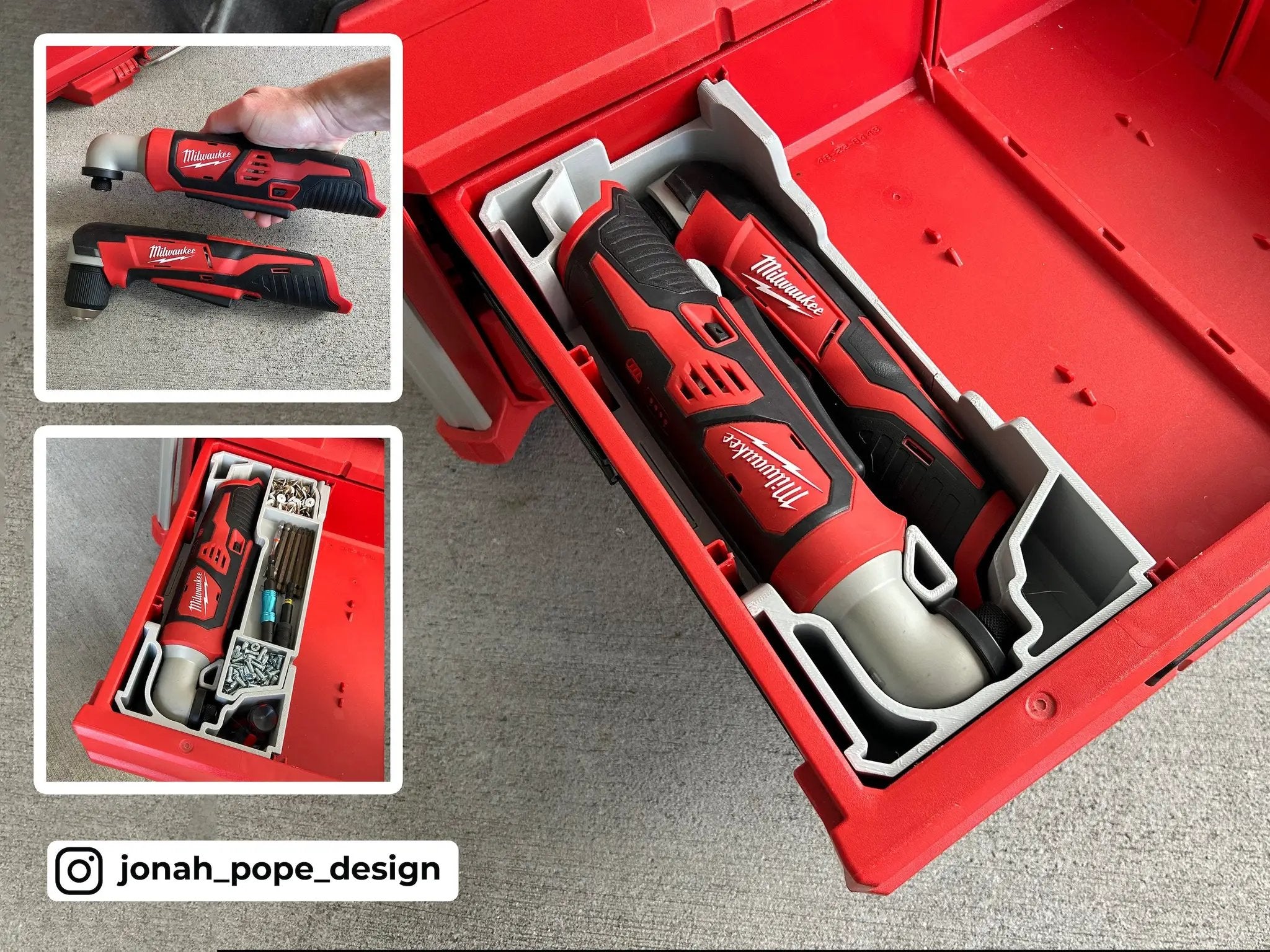 Slimline Packout Drawer Insert for M12 Right Angle Drill and Impact Dr
