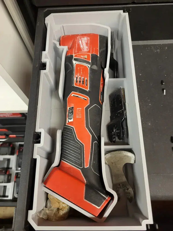 MDD-M18 BMT D Packout Drawer Insert for Milwaukee M18 Brushed Multitool, grey tray with red/black tool