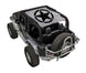 Sun shade for Jeep Wrangler JK 2-Door by SpiderWebShade; white stock printed shade top with black star logo
