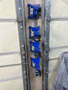 4Link4WD Jack Stand Wall Mount Hanger holding five blue Daytona/Pittsburgh/Universal 3-6 Ton stands