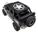 Sun shade top for Jeep Wrangler JKU 4-Door by SpiderWebShade, black fabric with white star logo