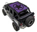 Sun shade top for Jeep Wrangler JKU 4-Door by SpiderWebShade, purple with black star logo