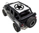Sun shade for Jeep Wrangler JKU 4-Door by SpiderWebShade, white stock printed top with black star logo