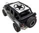 Sun shade top for Jeep Wrangler JKU 4-Door by SpiderWebShade, white stock print with black star logo