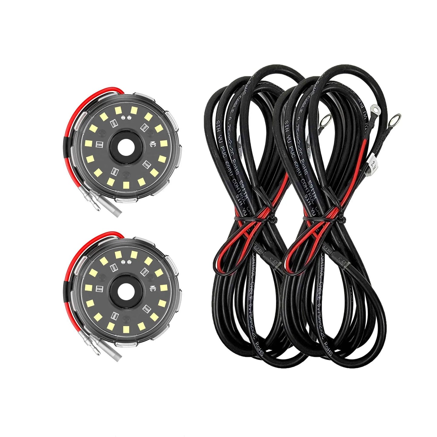 KC Hilites Cyclone V2 Two-Light Add-On Kit, Clear Lens, 2.5m Wiring Harness