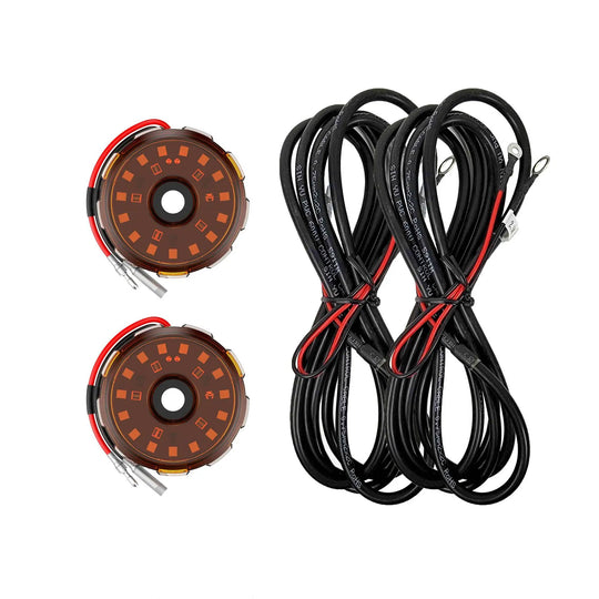 KC Hilites Addon Cyclone V2 Kit Amber, two lights, 2.5m wiring harness