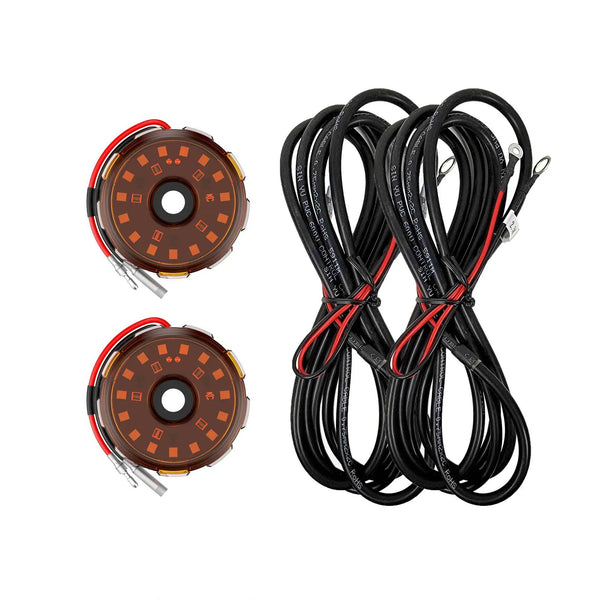 KC Hilites Addon Cyclone V2 Kit Amber, two lights, 2.5m wiring harness