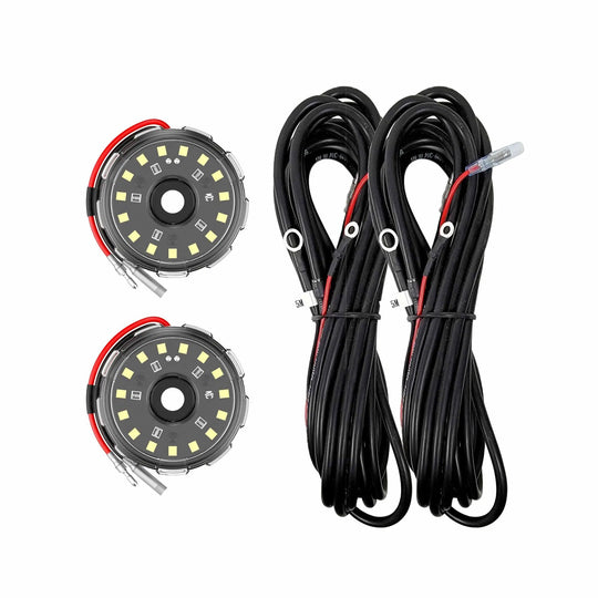KC Hilites Addon Cyclone V2 Kit, two-light, clear lenses, 5.0m cables