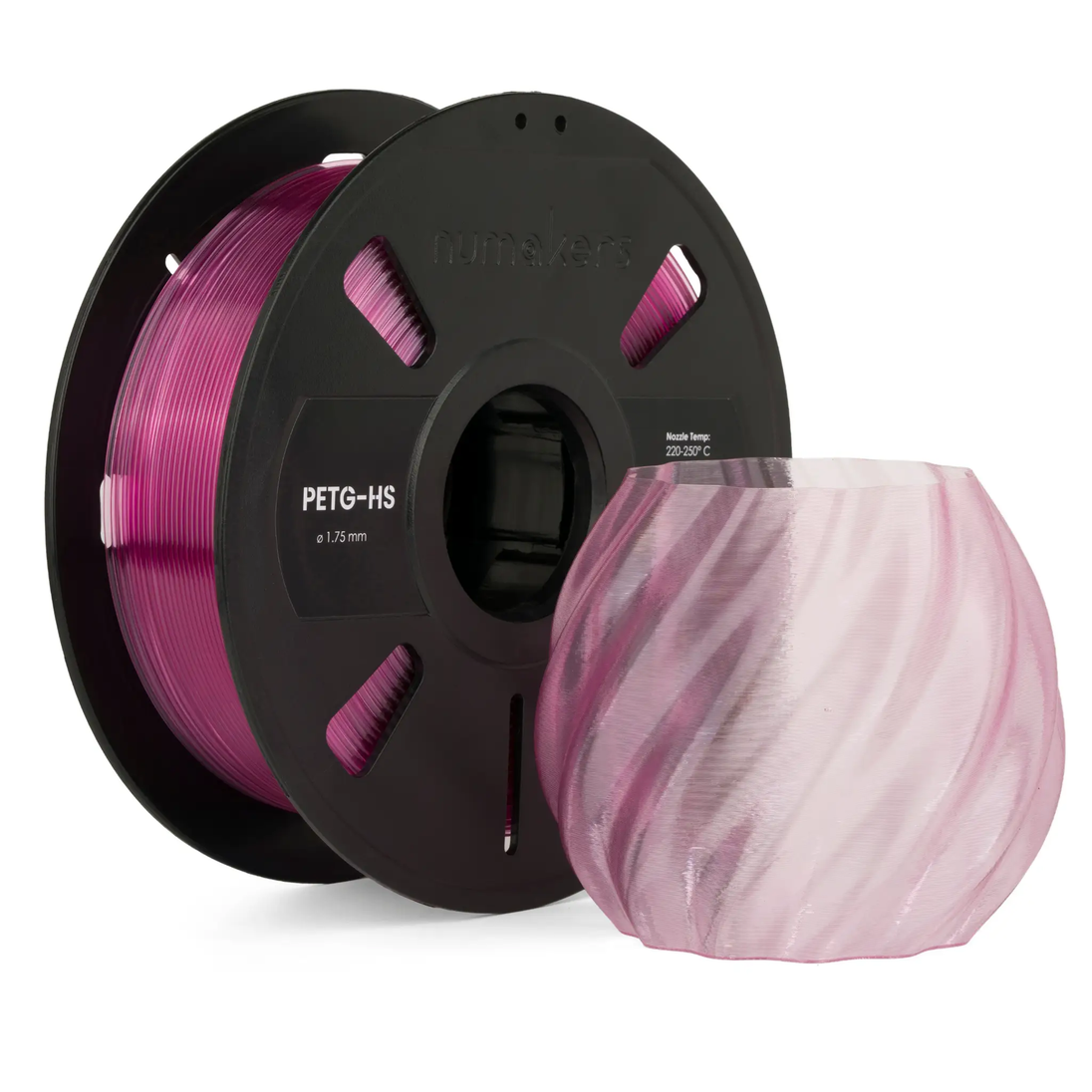 PETG Translucent pink filament spools from Numakers (2 spools)
