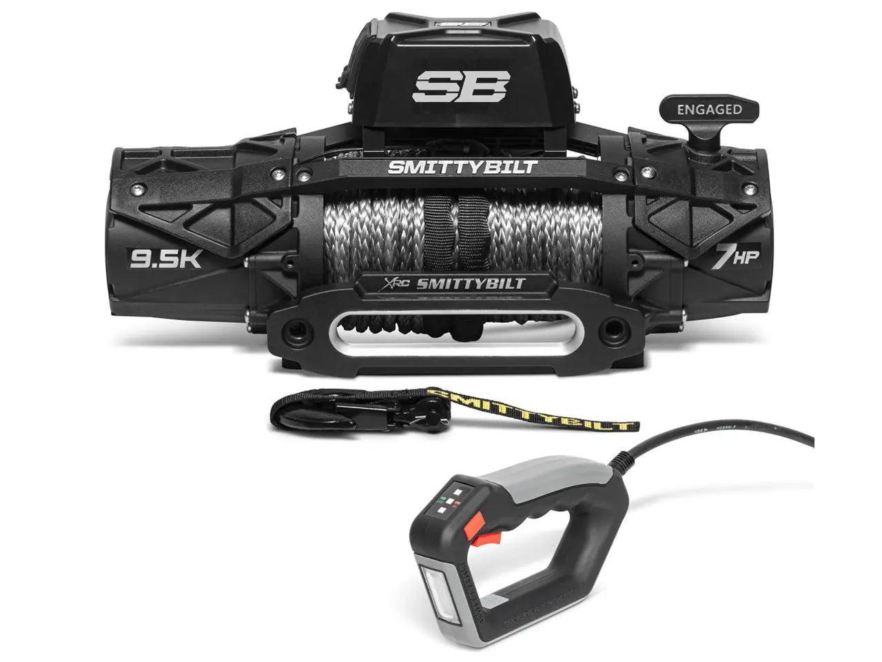 Winch: Smittybilt XRC Gen3 9.5K Comp with synthetic cable and wired remote
