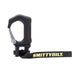 Winch strap with SMITTYBILT logo on black handle, close-up