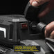 X20 Gen3 12K winch by Smittybilt being operated; hand presses red ON switch on black winch controller