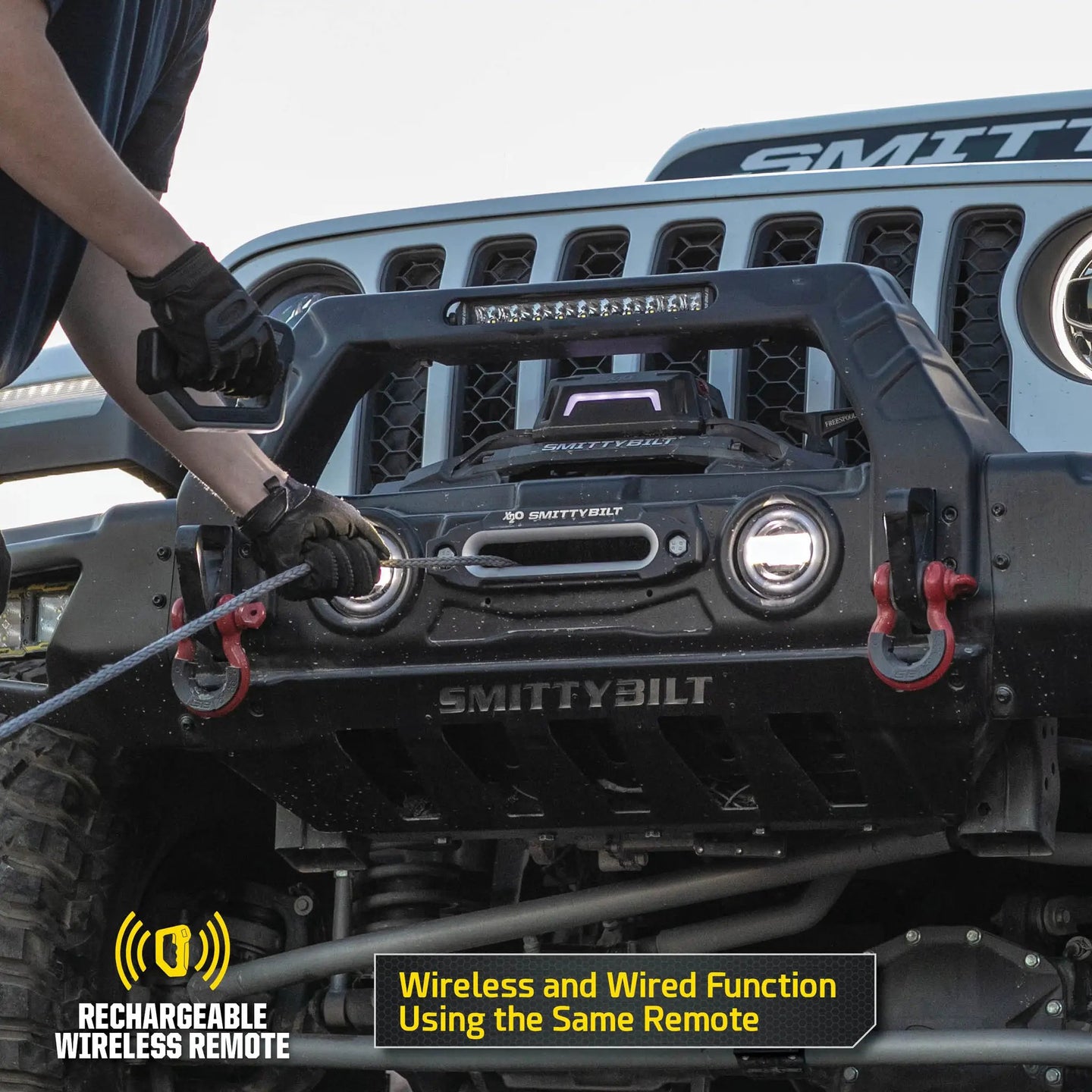 X20 Gen3 12K winch with synthetic rope by Smittybilt for Jeeps, IP68 waterproof