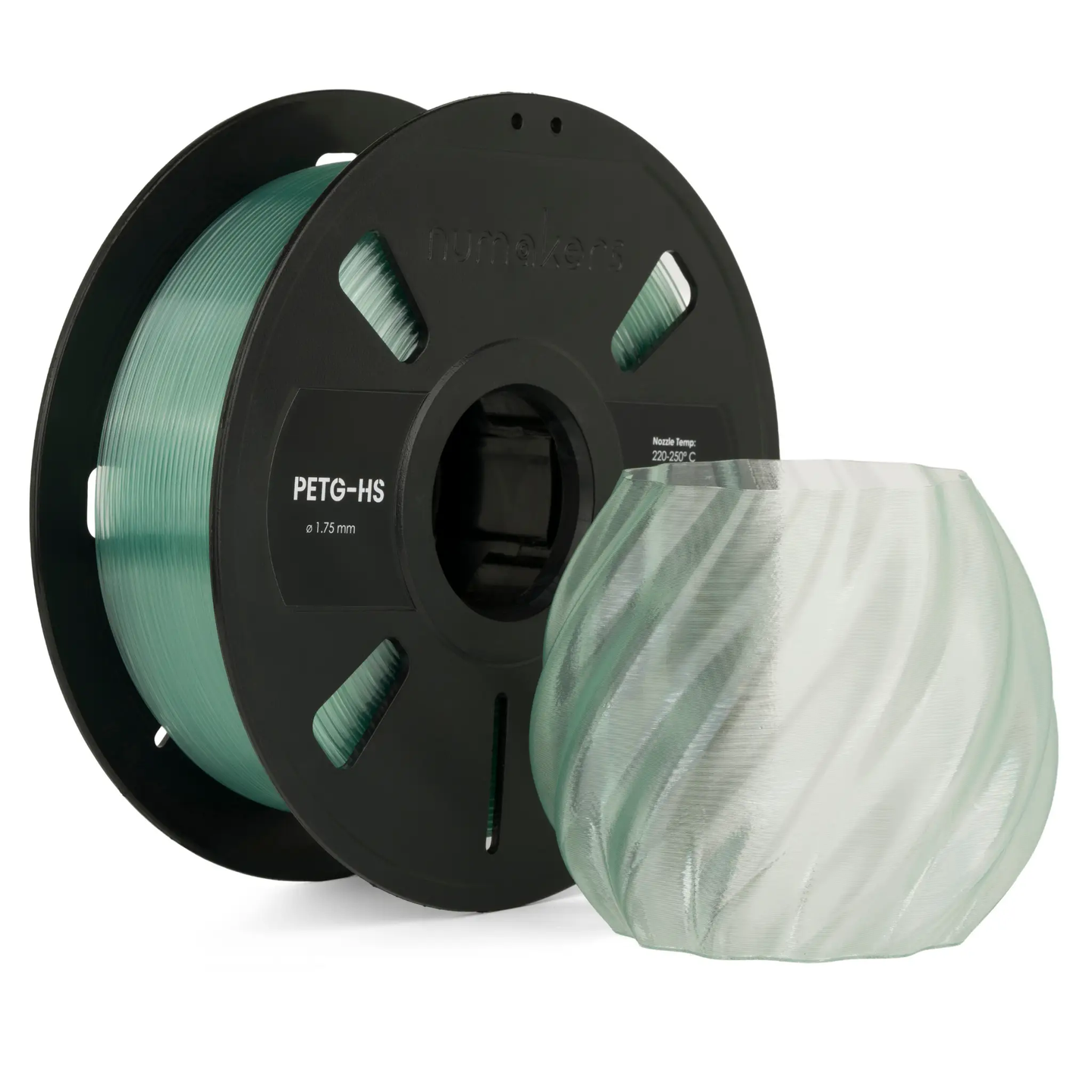 PETG Translucent filament spool by Numakers, 1.75 mm, mint-green filament for 3D printers
