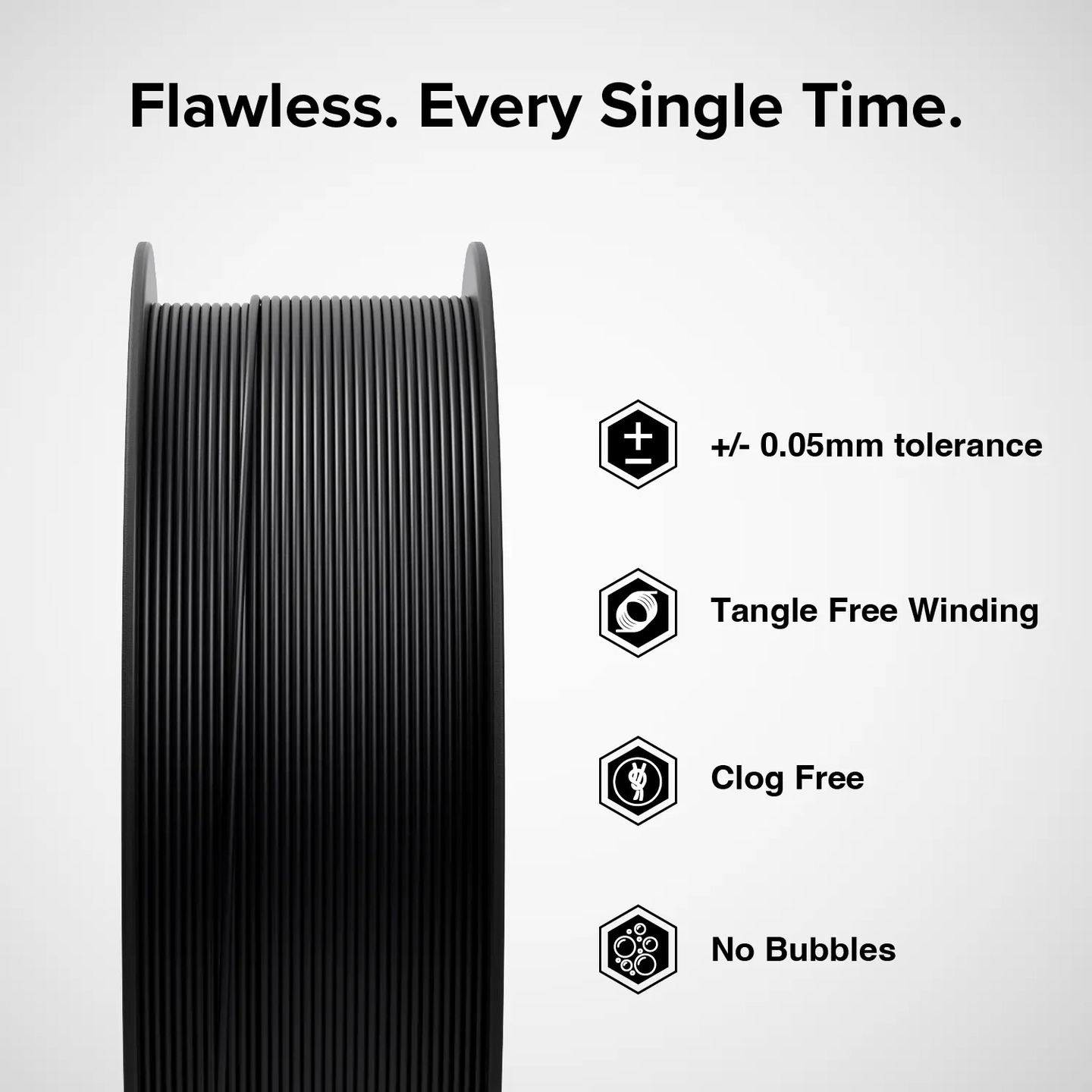 Numakers ABS Filament spool, black, 3D printer accessory with +/-0.05mm tolerance