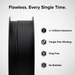 Numakers ASA filament spool in black; 3D printer accessory with ±0.05mm tolerance and tangle-free winding.