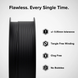 Numakers ASA filament spool in black; 3D printer accessory with ±0.05mm tolerance and tangle-free winding.