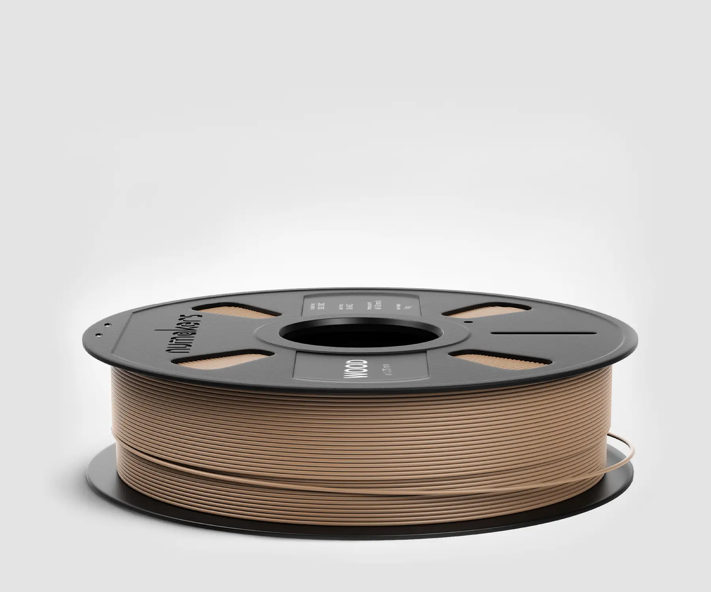 Numakers PLA Wood filament spool in brown wood finish for 3D printing, 1 spool.