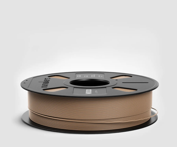 Numakers PLA Wood filament spool in brown wood finish for 3D printing, 1 spool.