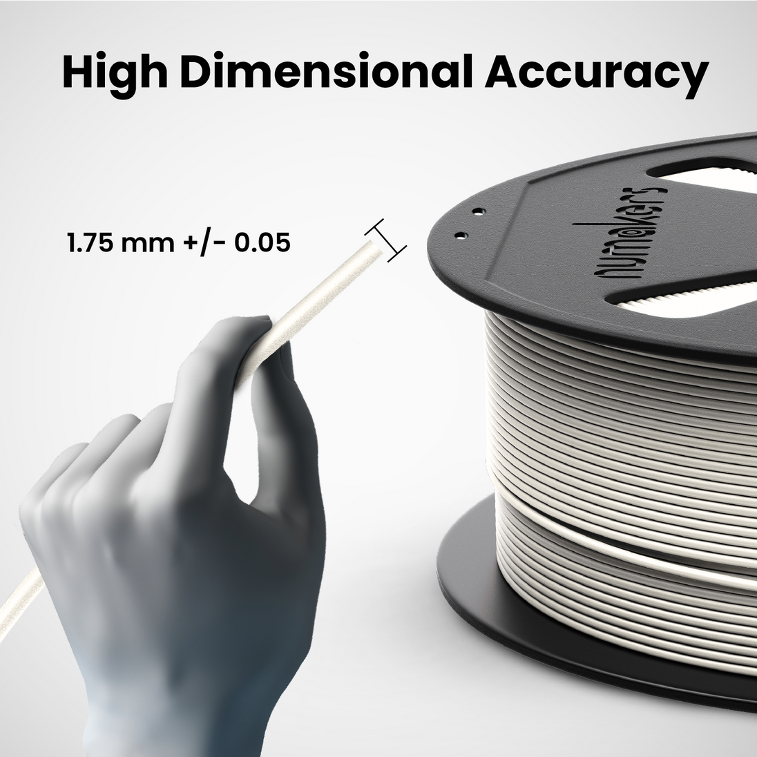 Numakers ASA Filament spool for 3D printers, 1.75 mm +/- 0.05, high dimensional accuracy.