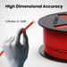 ASA Filament by Numakers, red 1.75 mm ±0.05 3D printer filament on spool