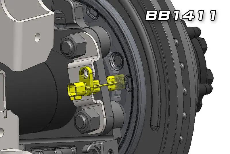 ABS Sensor Mounts - 14 Bolt Axle Artec JK 1 Ton Swap ABS Kit Plate yellow