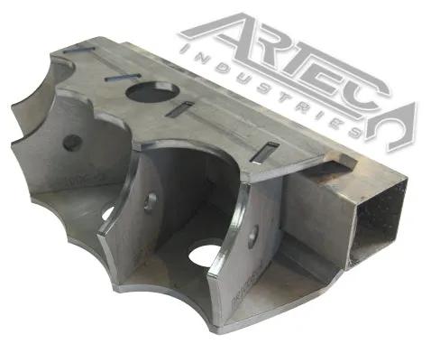 Artec Industries Large 4-link Xmember Bracket, metallic gray chassis bracket