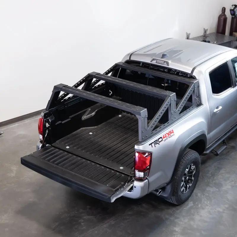 Artec Industries Toyota Tacoma 3G Mid Height Bed Rack Aluminum installed in pickup bed