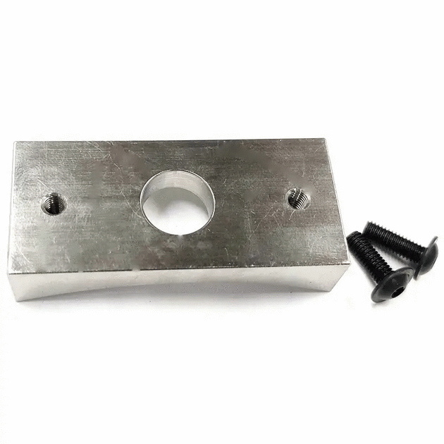 Power Driven Weld Bung for AIT Sensor 03-17 Cummins - stainless block with central bore and two threaded holes