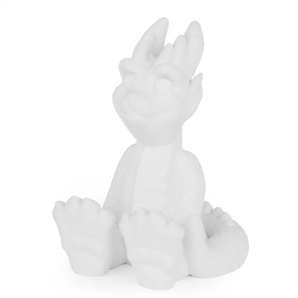 PLA+ Filament 3D printer accessory: white 3D-printed creature figurine