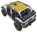 Sun shade top for Jeep Wrangler JLU 4-Door by SpiderWebShade, stock yellow printed panels