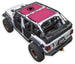 Sun Shade SpiderWebShade for Jeep Wrangler JLU 4-Door; pink printed shade top.