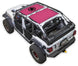 Sun Shade SpiderWebShade for Jeep Wrangler JLU 4-Door; pink printed shade top.