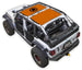 Sun shade top for Jeep Wrangler JLU 4-Door by SpiderWebShade with orange panels