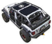 Sun shade top for Jeep Wrangler JLU 4-Door by SpiderWebShade; black stock printed shade panels