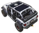 Sun shade top for Jeep Wrangler JLU 4-Door by SpiderWebShade; black stock printed shade panels