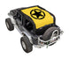 SPIDERWEBSHADE Sun Shade for Jeep Wrangler JK 2-Door, yellow top with black star logo.