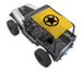 Sun Shade for Jeep Wrangler YJ by SPIDERWEBSHADE; yellow printed top with black star logo