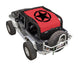 SPIDERWEBSHADE sun shade top for Jeep Wrangler JK 2-Door, red stock printed with black star